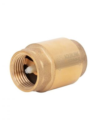 Клапан обратный 1 1/4'', г-г, латунь, с пластиковым сердечником, AquaLink