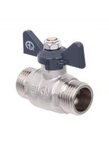 Кран для воды, 1/2'', ш-ш, латунь, ручка-бабочка, AquaLink