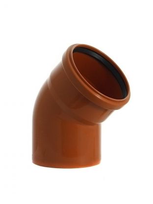 Уголок канализационный 110 мм, 45 °, РосТурПласт, наружный, рыжий, 36655
