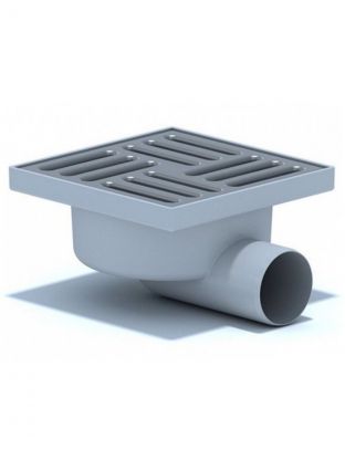 Трап канализационный угловой, 50 мм, 100х100 мм, РосТурПласт, нерегулируемый, пластик, 11391