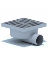 Трап канализационный угловой, 50 мм, 100х100 мм, РосТурПласт, нерегулируемый, пластик, 11391