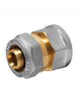 Металлопластиковая муфта d16х1/2'', внутренняя резьба, с цангой и гайкой, MasterProf, ИС.072544