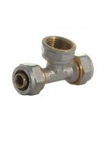 Металлопластиковый тройник d16х1/2'', с цангой и гайкой, Frap, F310.1604