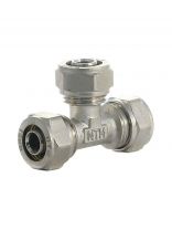 Металлопластиковый тройник d16 мм, с цангой, Frap, F303.1616