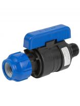 ПНД кран d25х3/4", наружная резьба, шаровой, цанга, Valfex