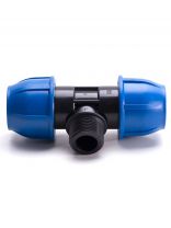 ПНД тройник d50х1" 1/4, наружная резьба, РосТурПласт