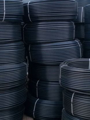 ПНД труба d25х2.3 мм, питьевая с синей полосой, 100 м, Трубы Черноземья