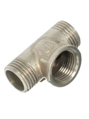 Тройник 3/4", ш-г-ш, никель, STI