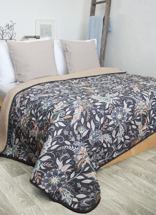 Одеяло меховое из открытой шерсти Цветочные истории