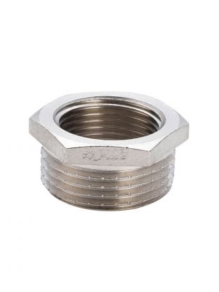 Футорка 1"x1" 1/2, DN 25х15, ш-г, никель, внутренняя/наружная, РМС