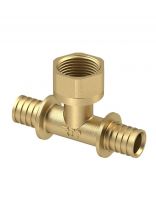 Тройник диаметр 20х1/2'', внутренняя резьба, латунь, РосТурПласт