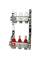 Коллекторная группа 3/4", с расходометром и кронштейном, 1"х 3 выхода, РосТурПласт
