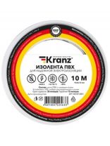 Изолента ПВХ, 15 мм, 130 мкм, белая, 10 м, Kranz, KR-09-2001