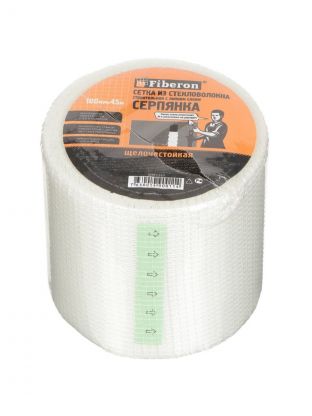 Серпянка 100 мм, основа стекловолокно, 45 м, Fiberon, самоклеющаяся, SМF226Т