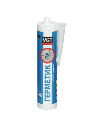 Герметик акриловый, санитарный, VGT, 400 г, белый