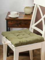 Сиденье мягкое 100% полиэстер, 40х40 см, зеленое, с ручкой, A140079