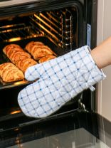 Прихватка-варежка кухонная 30х18 см, 100% хлопок, Silvano, Клетка