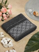 Полотенце банное 50х90 см, 100% хлопок, 550 г/м2, Фелиция, Silvano, темно-серое, Узбекистан, AI-1103005