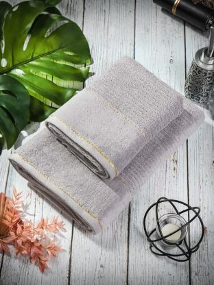 Полотенце банное 70х140 см, 100% хлопок, 500 г/м2, Оксфорд, светло-серое, Узбекистан