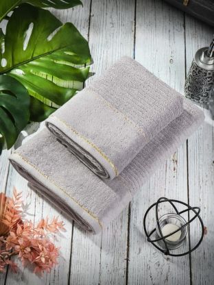 Полотенце банное 50х90 см, 100% хлопок, 500 г/м2, Оксфорд, светло-серое, Узбекистан