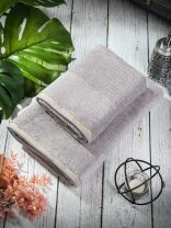 Полотенце банное 50х90 см, 100% хлопок, 500 г/м2, Оксфорд, светло-серое, Узбекистан