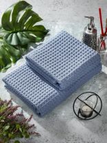 Полотенце банное вафельное 70х140 см, 100% хлопок, 290 г/м2, Лайт, Silvano, небесное, Узбекистан