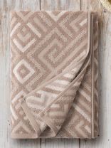 Полотенце банное 50х90 см, 100% хлопок, 420 г/м2, Сиена, Вид 2, Самойловский текстиль, мокко/светло-бежевое, Россия