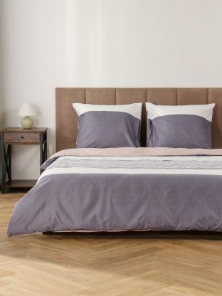 Постельное белье евро, простыня 215х240 см, 2 наволочки 70х70 см, пододеяльник 200х215 см, Майская ночь, микросатин, Берт, SJT2503-8