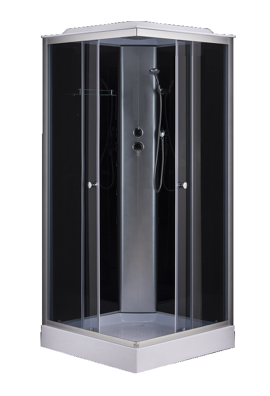 Душевая кабина Loranto CS-6491F 100х100 серая, низкий поддон CS-6411G