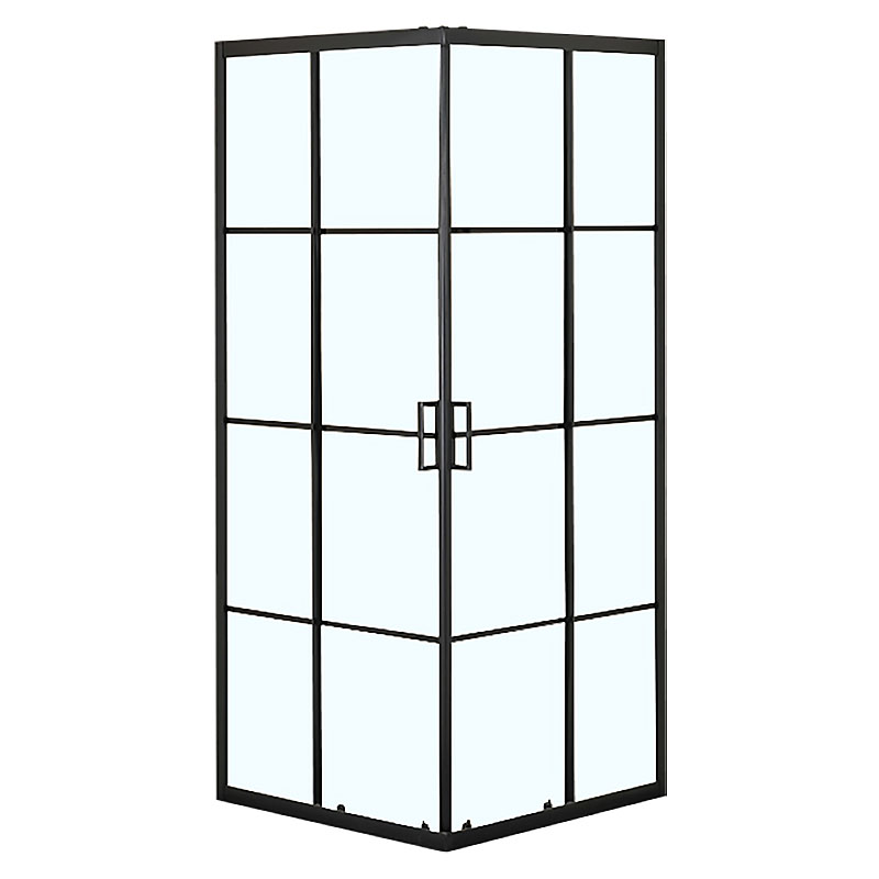 Душевое ограждение Loranto 90x90x190 прозрачное лофт клетка 6 мм, черный матовый CS-211F-90