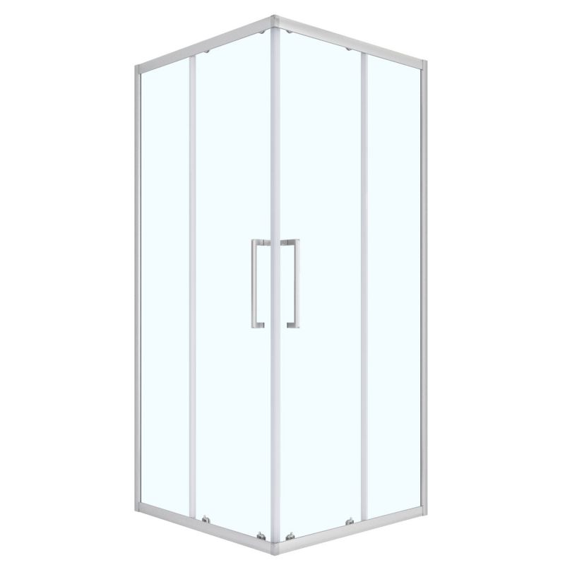 Душевое ограждение Loranto 100x100x190 прозрачное 6 мм, сатин CS-AB01S-100