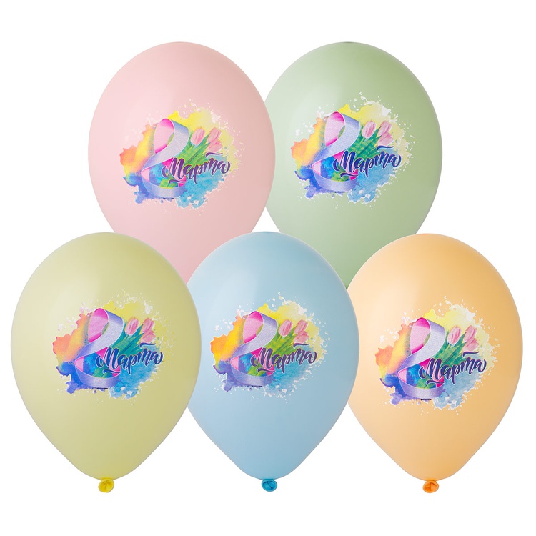 Нежные тюльпаны шар латексный с гелием