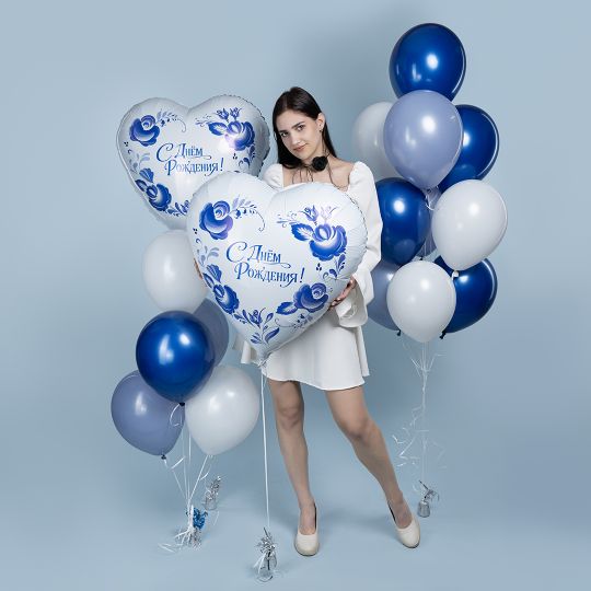 Оформление фарфоровое из шаров с гелием