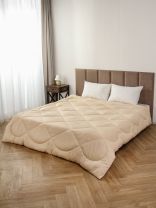 Одеяло 1.5-спальное, 140х205 см, Верблюжья шерсть, 400 г/м2, зимнее, чехол 100% полиэстер, кант, Майская ночь