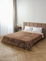 Плед 2-спальный, 180х200 см, 280 г/м2, микрофибра, 100% полиэстер, Silvano, Неаполь, мокко