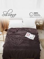 Плед евро, 200х220 см, велсофт жаккард, 100% полиэстер, Silvano, Silvia, коричневый, 200/004-SIL/CL