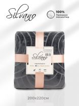 Плед 2-спальный, 180х200 см, велсофт жаккард, 100% полиэстер, Silvano, Grazia, серый, 180/008-GRAZ/LA