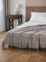 Плед 1.5-спальный, 130х170 см, 100% полиэстер, Silvano, Теплые объятия, серый, однотонный, A120035