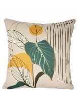 Наволочка декоративная Композиция с зеленым листом, 100% полиэстер, 40 х 40 см