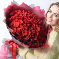 101 красная роза (Высота букета: 50см)