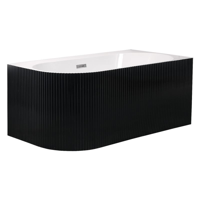 Ванна акриловая Azario LAGO BLANCO BLACK 170х75 пристенная, правая, белый глянец/черный матовый AZ-6724-1CRB 17075