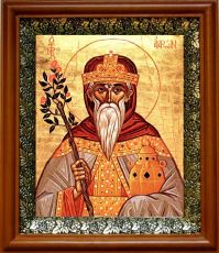 Икона Аарон Первосвященник в киоте с басмой Виноградная Лоза (UV-печать)(30007)