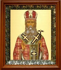 Икона Агафангел Ярославский в киоте с басмой Виноградная Лоза (UV-печать)(30020)