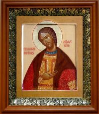 Икона Александр Невский в киоте с басмой Виноградная Лоза (UV-печать)(30032)