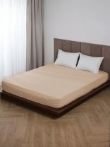 Простыня евро, 180 х 200 х 25 см, 100% хлопок, поплин, на резинке, Silvano, Латте