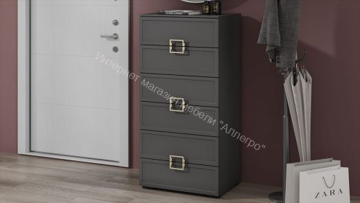 Комод «Стелла» - 402.04 Серый вулкан, Фон серый