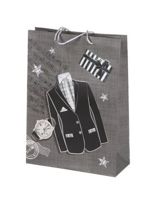 Пакет подарочный бумага, 31х12х42 см, в ассортименте, Мужской, Y4-8818