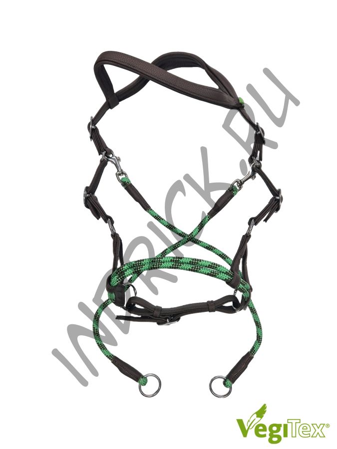 Сайд-пулл и бестрензельная уздечка Barefoot Syringa VegiTex с поводом