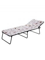 Раскладушка 196х73х33 см, 120 кг, Надин, с408/73, жесткая, сталь, ткань, матрас в комплекте, поролон, в ассортименте