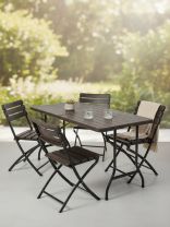 Мебель садовая Green Days, Комфорт, коричневая, стол, 152х74.5х72 см, 4 стула, 150 кг, YTHD123